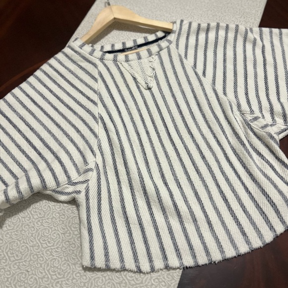 Anthropologie DOLAN Left Coast Striped Crop Top Coastal Chic Nautical Clean - Picture 2 of 10